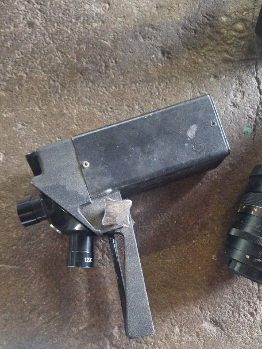 Vintage SLR Camera with Accessories - Silver and Black